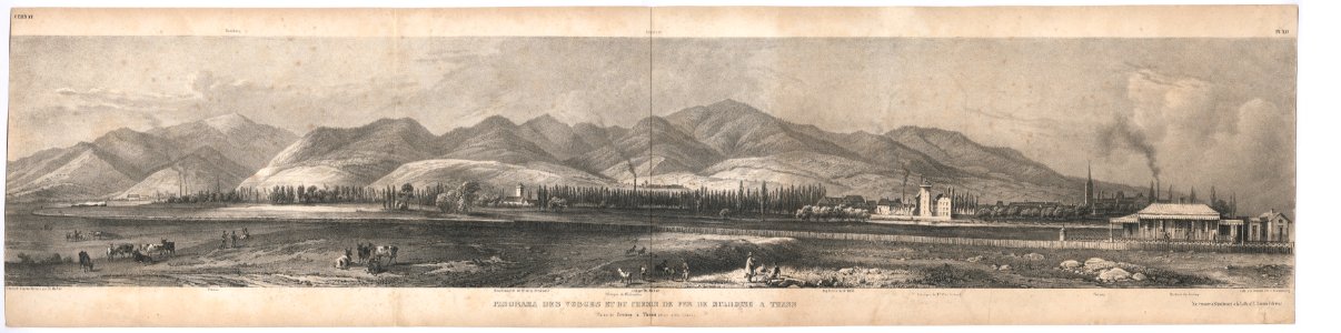Lithographie Panorama des Vosges et du chemin de fer de Strasbourg à Bâle HMB 2015-317-12