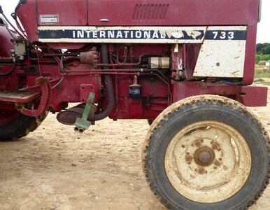 Old tractor retro field