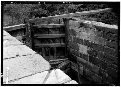 Lock 18 in Great Falls, historical, detail, from HABS