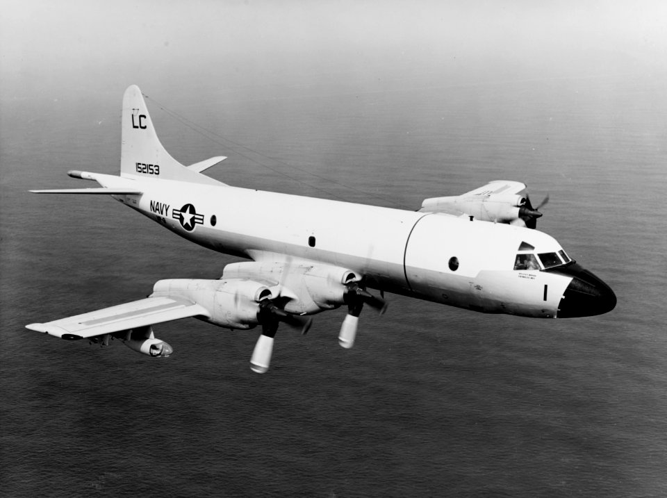 Lockheed P-3A Orion of VP-8 in flight c1965
