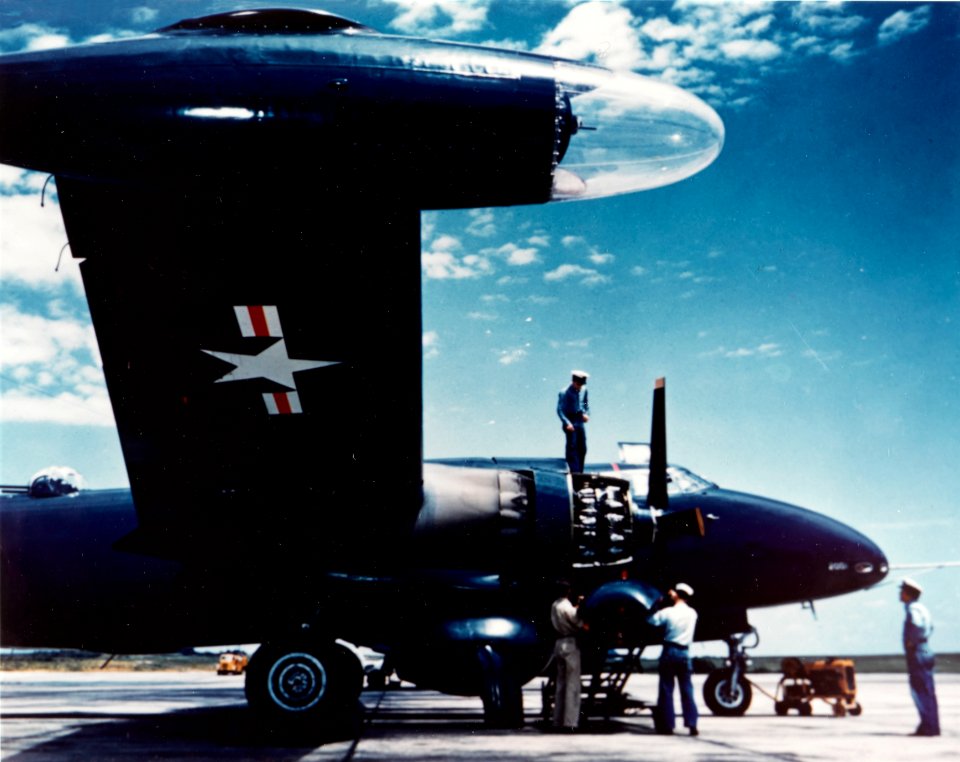 Lockheed P2V Neptune at Naval Air Station Patuxent River, circa in the early 1950s (NH 101816-KN)