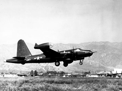 Lockheed P2V-5 Neptune with magnetic anomaly detector c1954