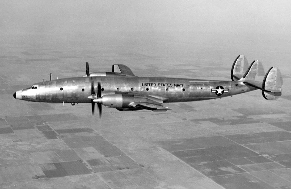Lockheed R7V-2 turboprop Connie in flight c1953