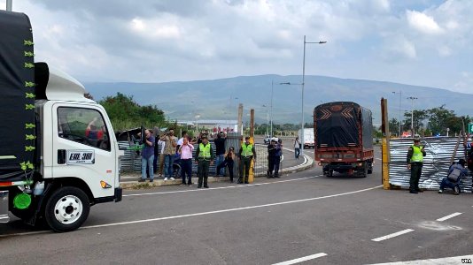 Llegada de la ayuda humanitaria a Cucúta (Colombia) para Venezuela