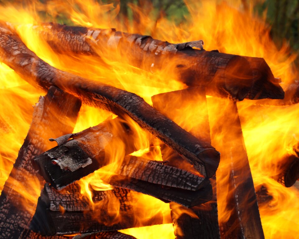 Wood beech wood potato fire