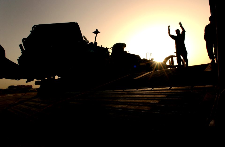 Loading a landing craft
