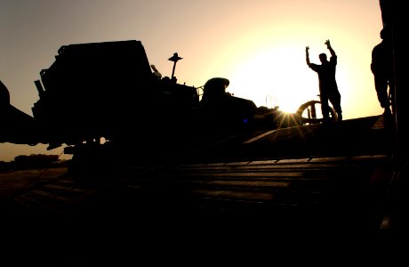 Loading a landing craft