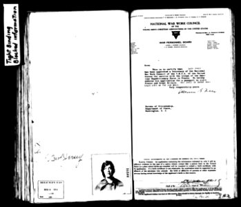Lois Ewell passport application from 1918, this is page 3 of 5
