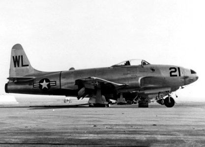 Lockheed TO-1 Shooting Star VMF-311 parked c1948
