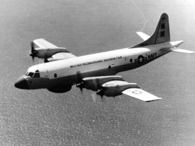 Lockheed WP-3A Hurricane Hunter of VW-4 in flight in June 1971
