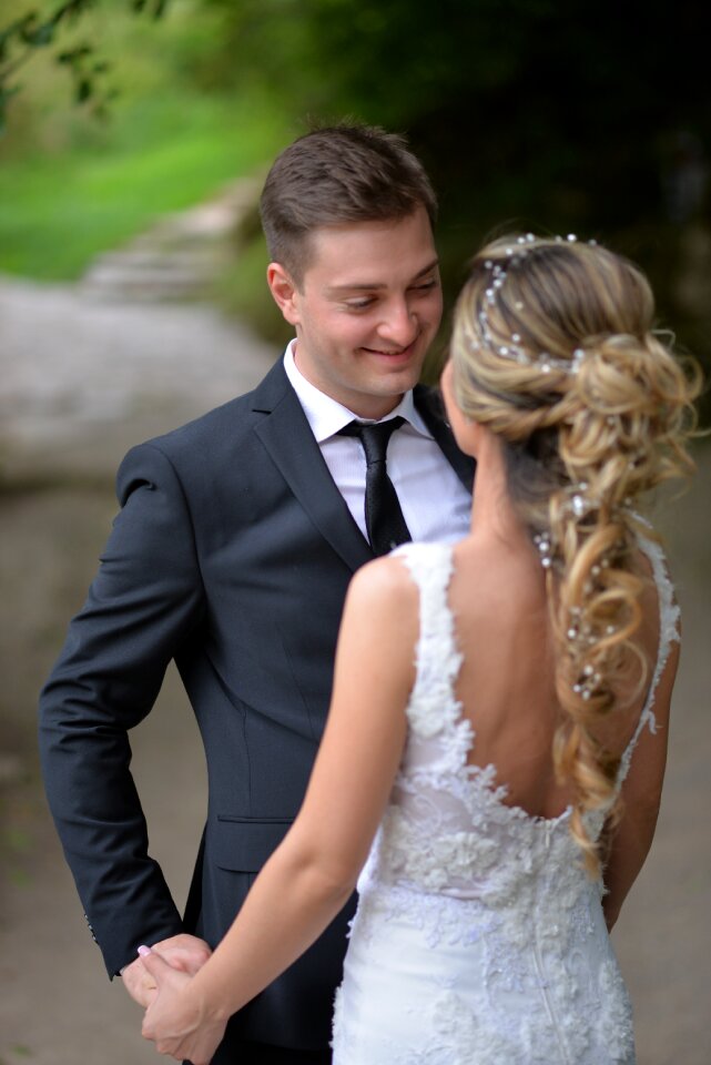 Wedding couple love outdoors photo