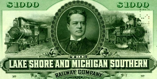 Locomotive art detail, Lake Shore and Michigan Southern RW 1897 (cropped)