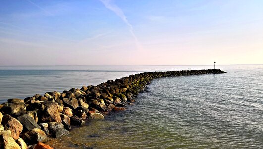 Denmark baltic sea coast breakwater photo