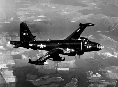 Lockheed P2V-7 Neptune in flight near NAS Patuxent River in 1954