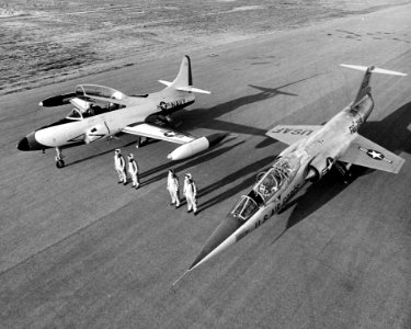 Lockheed T-1A and F-104B c1959