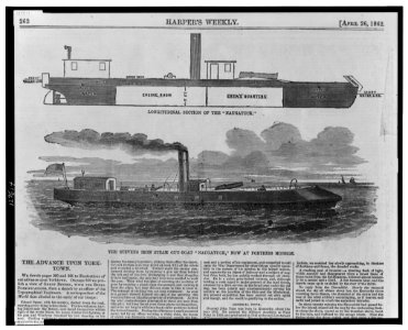 Longitudinal section of the Naugatuck ; The Stevens iron steam gun-boat Naugatuck, now at Fortress Monroe LCCN00652829