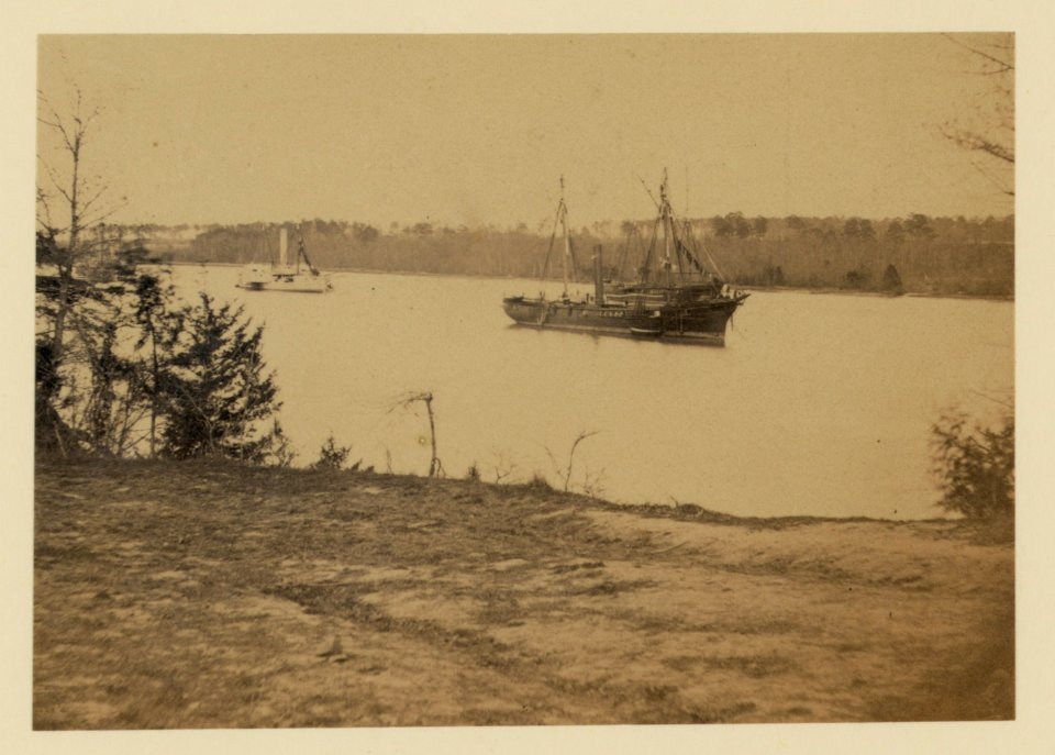 Looking down James River from Dutch Gap, February 1865 LCCN2006681137