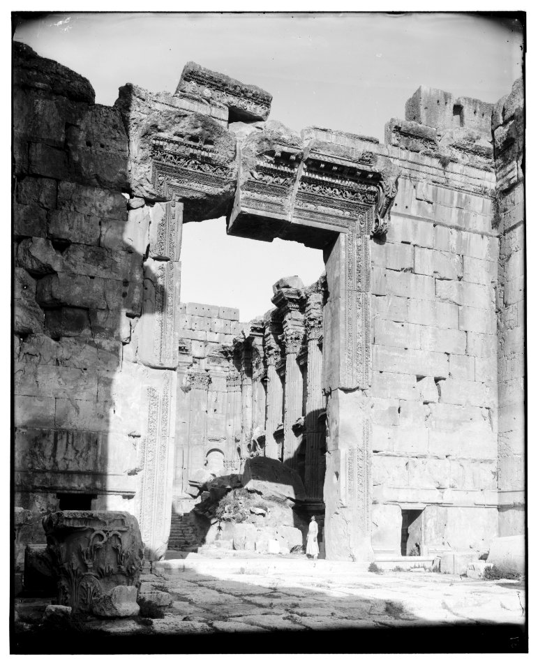 Looking into Temple of Bacchus showing doorway, Baalbek LOC matpc.07073