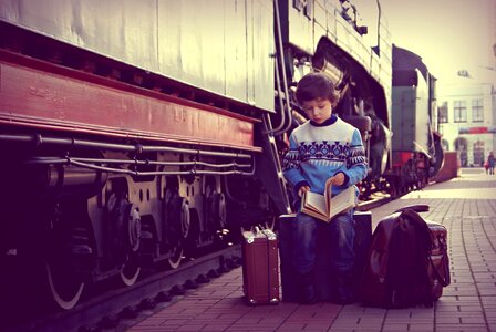 Portrait kids railway
