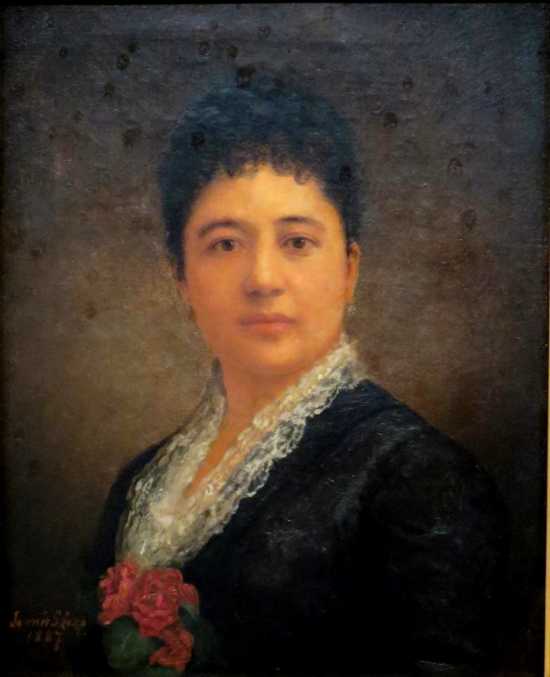 Portrait of Princess Bernice Pauahi, signed 'Jennie S. Loop, 1887'