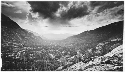 Looking west from foot of Round Top Mountain. Grand Lake in distance. Colorado. - NARA - 517038 photo