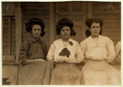 Loray Mill, Gastonia, N.C. Three girls. Said were 16 to 19 years old. LOC cph.3b46586