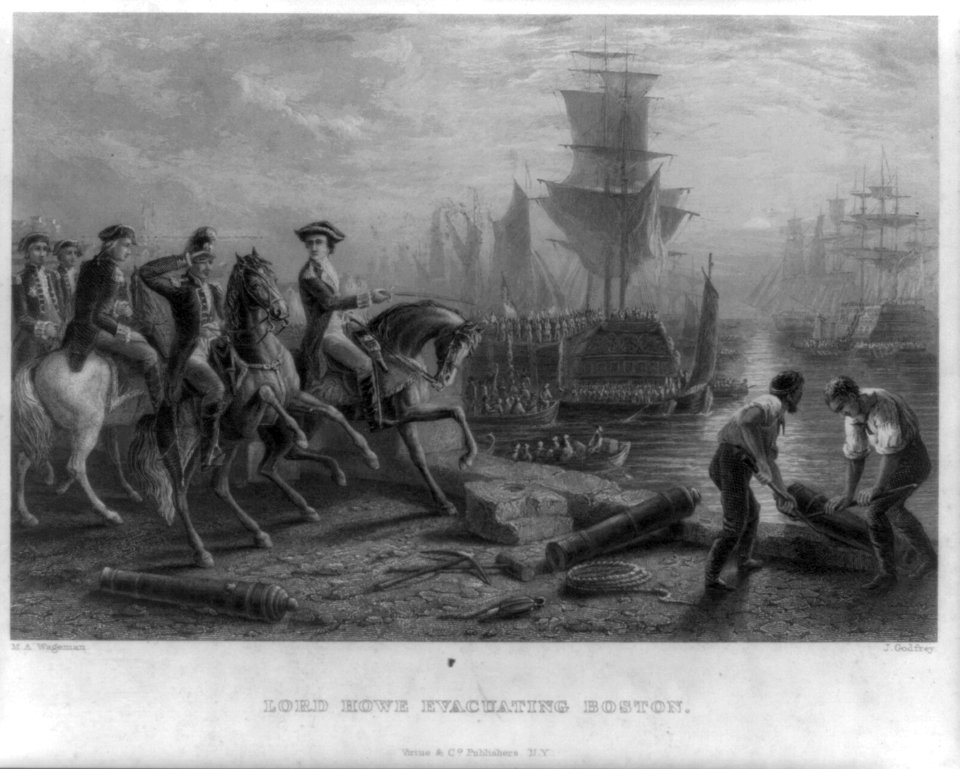 Lord Howe evacuating Boston (March 1776) LCCN2006686858