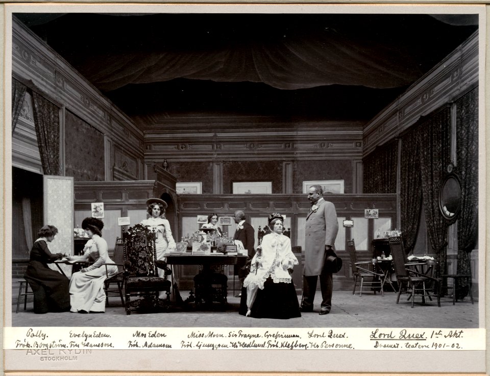 Lord Quex, Dramatiska teatern 1901. Föreställningsbild - SMV - H13 046