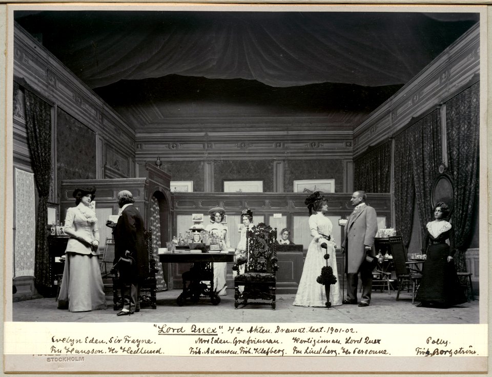 Lord Quex, Dramatiska teatern 1901. Föreställningsbild - SMV - H13 050