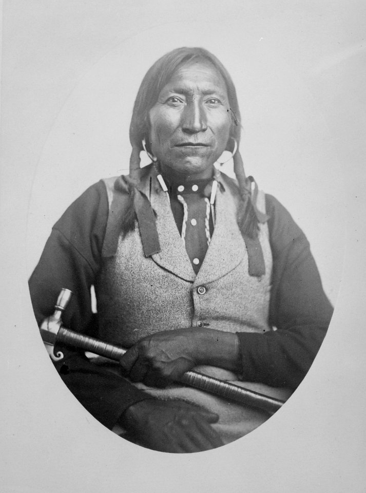 Lone Wolfe (Guipago), a Kiowa chief, half-length, seated, 1868 - 1874 - NARA - 518903