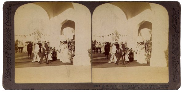 Lord and Lady Curzon at a municipal reception, Bombay in 1905-06