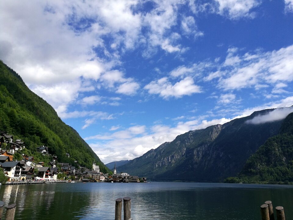 Blue sky hallstatter lake
