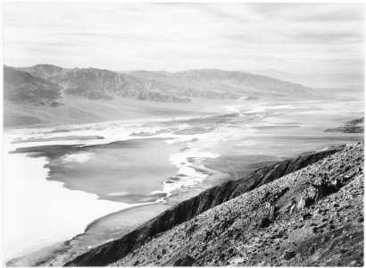 Looking across desert toward mountains, Death Valley National Monument, California., 1933 - 1942 - NARA - 519853 photo