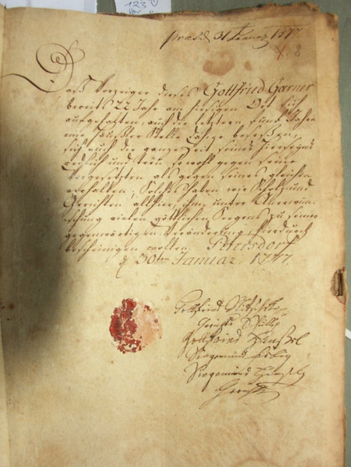 Losbrief 1777 Goerner