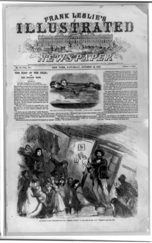 Loss of the Central America-Two illustrations- Mrs. Ellis and her four children in the berth, known as the birdsnest; the rescued female passengers of the Central America in the cabin of LCCN96509560