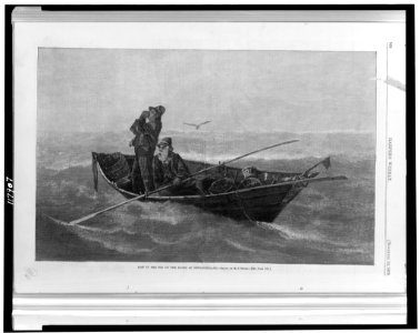 Lost in the fog on the banks of Newfoundland - drawn by M.J. Burns. LCCN97512232