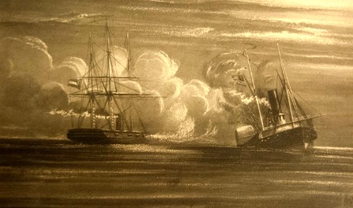 Loss of USS Hatteras by CSS Alabama, off Galveston, Texas, January 11, 1863 (17417008103)