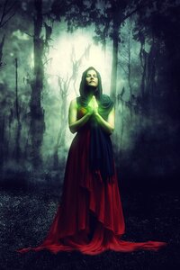 Surreal artistic woman