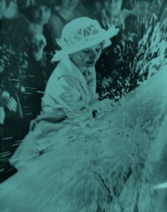 Lorena Cruce launching of USS Oklahoma (BB-37) at New York Shipbuilding Company, 1914 (20706555293)