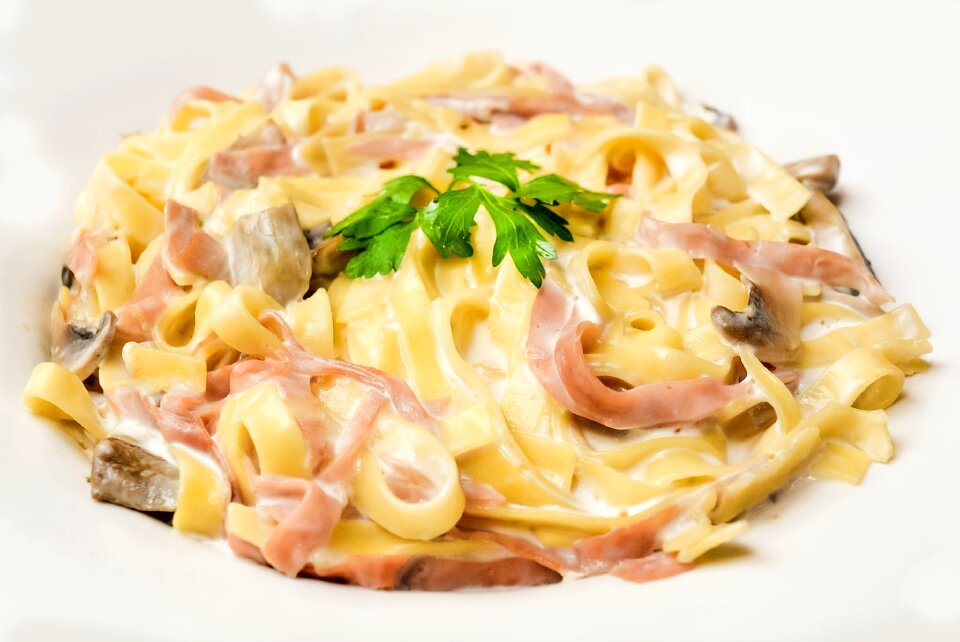 Parsley carbonara good food