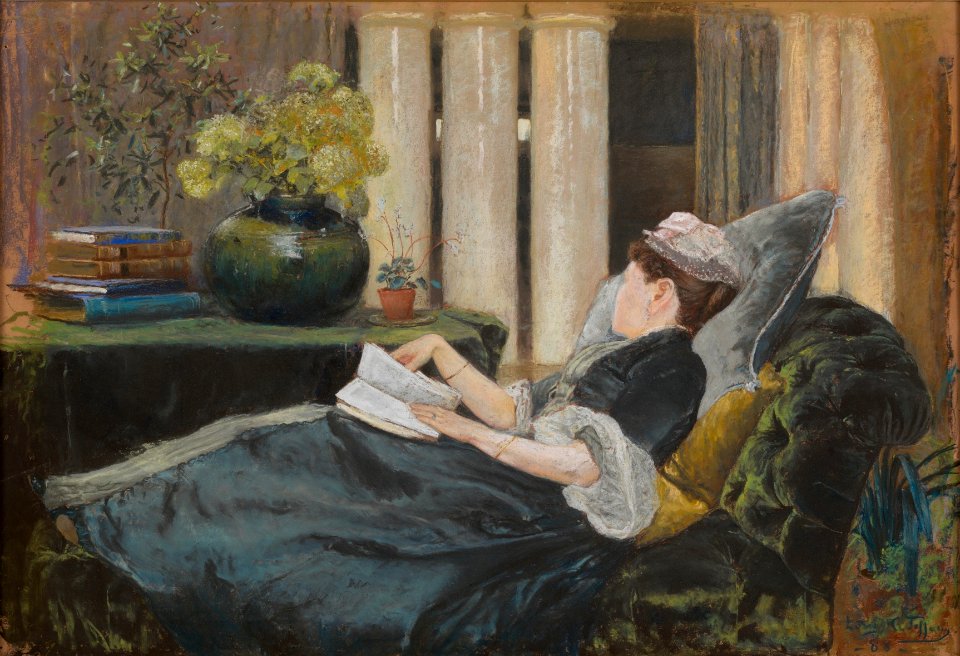 Louis Comfort Tiffany - Louise Tiffany, reading