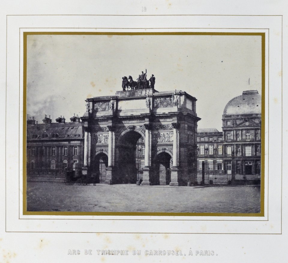 Louis Désiré Blanquart-Evrard, Album photographique de l'artiste et de l'amateur, planche 12, Arc de Triomphe du Carrousel, à Paris