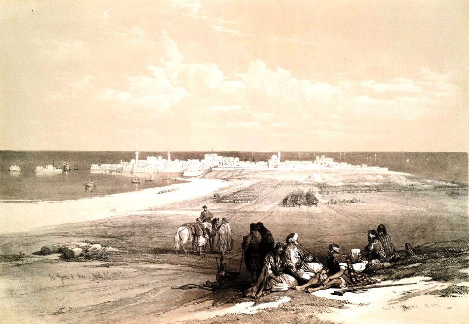 Louis Haghe. St. Jean d'Acre, from the land. 1842-1849