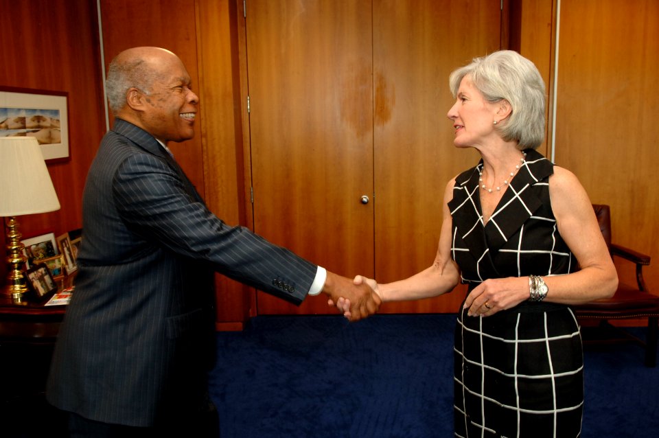 Louis Sullivan (left) served under President George H.W. Bush, served as former President of Morehouse, and is a recognized leader on women's health who launched the Healthy People 2000 Initiative at the Department