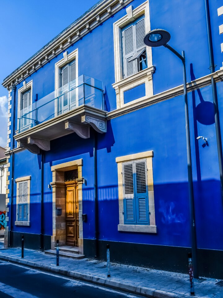 Neoclassic architecture blue