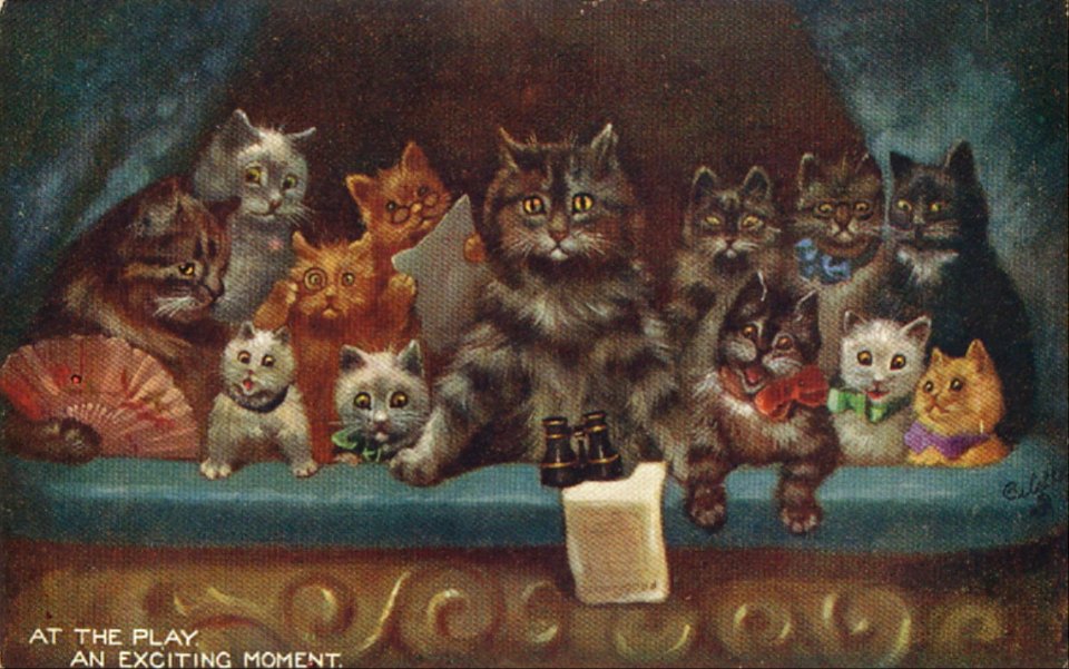 Louis Wain Cats at the play