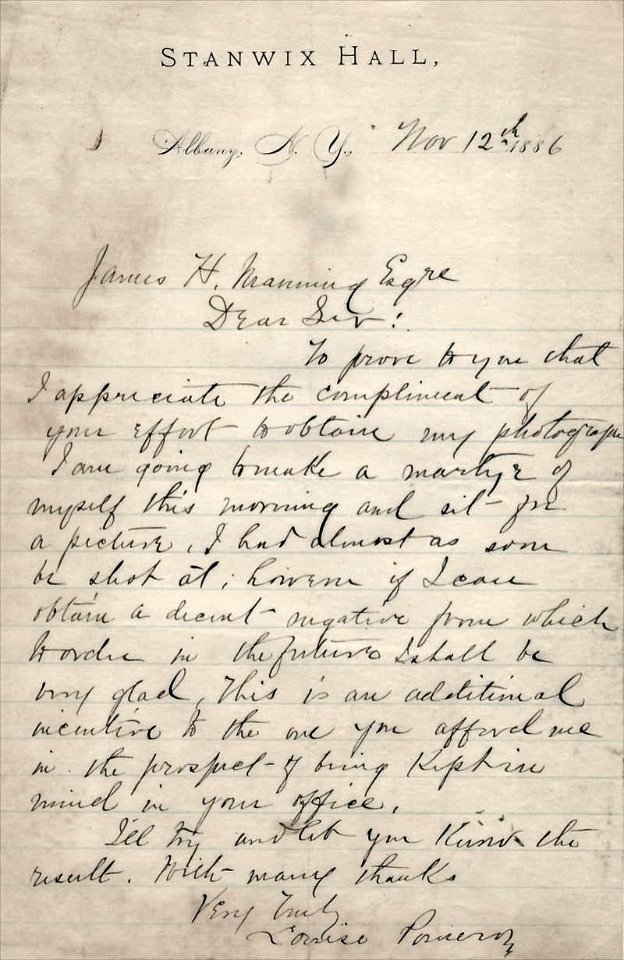 Louise Pomeroy letter 1886