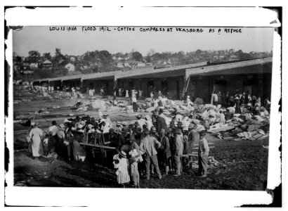Louisiana Flood 1912, Cotton Compress at Vicksburg as a refuge LCCN2014690496