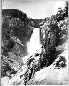 Lower Falls of the Yellowstone from under the Red Pinnacle - NARA - 517651