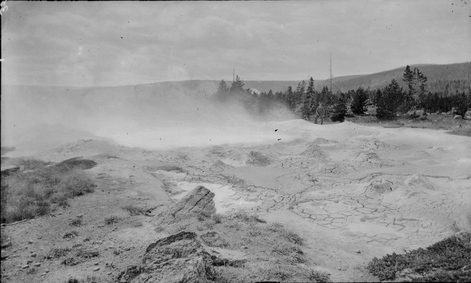 Lower Fire Hole, boiling mud spring. Yellowstone National Park. - NARA - 516964